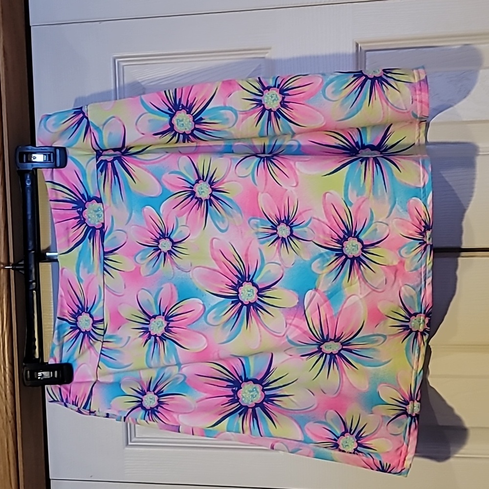 Vibrant Floral Mini Skirt - Picture 2 of 3
